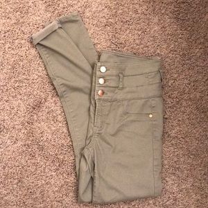 Gray high wasted skinny jeans